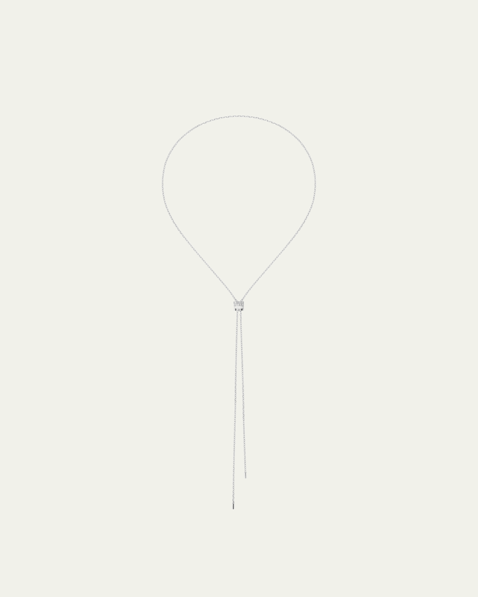 Quatre Double White Edition Small 18K White Gold Tie Necklace